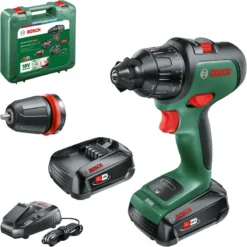 Bosch Groen AdvancedImpact 18 Accu Klopboor | 2x 18V 2.5Ah Li-Ion | Verwisselbare Kop +Koffer [0.603.9B5.109]