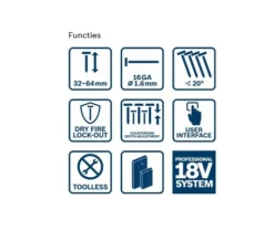 Bosch Professional GNH 18V-64 Accutacker | 18V | Solo | In Doos [0.601.481.100] -Makita Winkel Bosch Blauw GNH 18V 64 0.601.481.102 ext 4 4